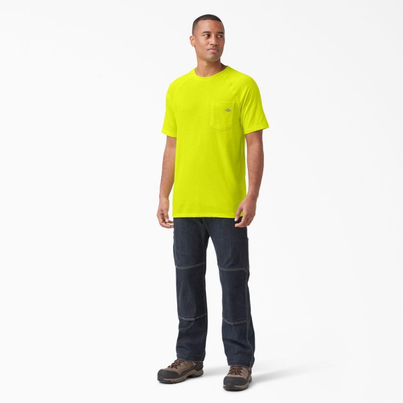 Green Dickies Cooling Short Sleeve Pocket Men's T-Shirt | 543-WITCFG