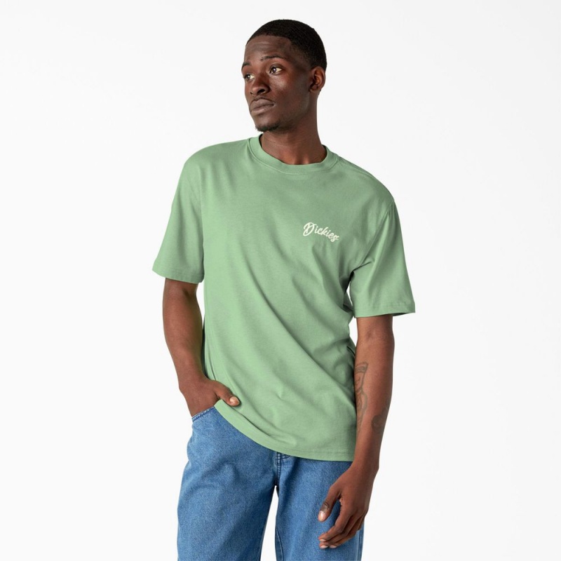 Green Dickies Dighton Graphic Men's T-Shirt | 186-DLYKBQ