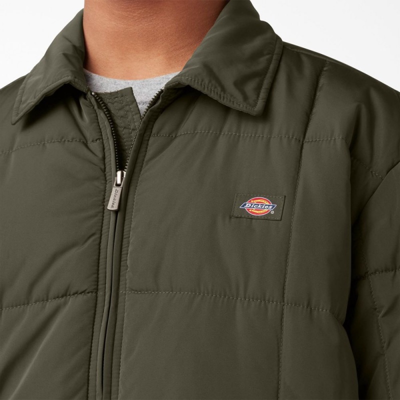 Green Dickies Eisenhower Puffer Men's Jacket | 874-SWTQGH