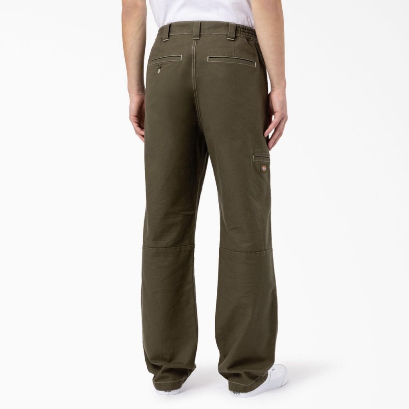 Green Dickies Florala Relaxed Fit Double Knee Men's Pants | 310-SAOQVF