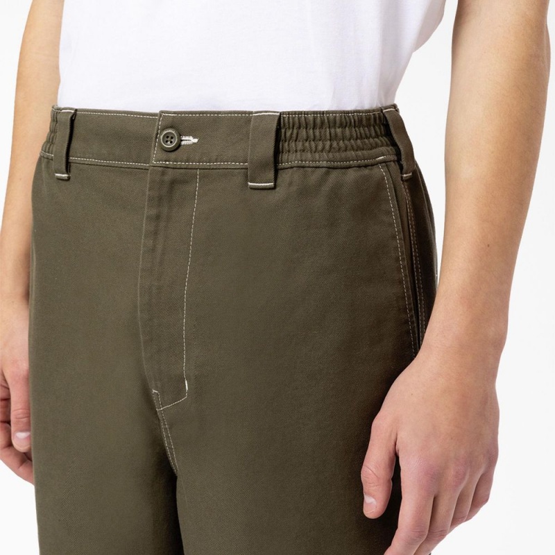 Green Dickies Florala Relaxed Fit Double Knee Men's Pants | 310-SAOQVF