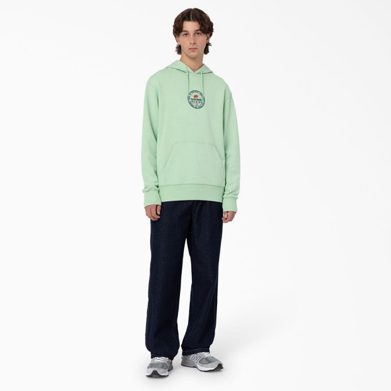 Green Dickies Greensburg Graphic Men's Hoodie | 917-UYOCFS