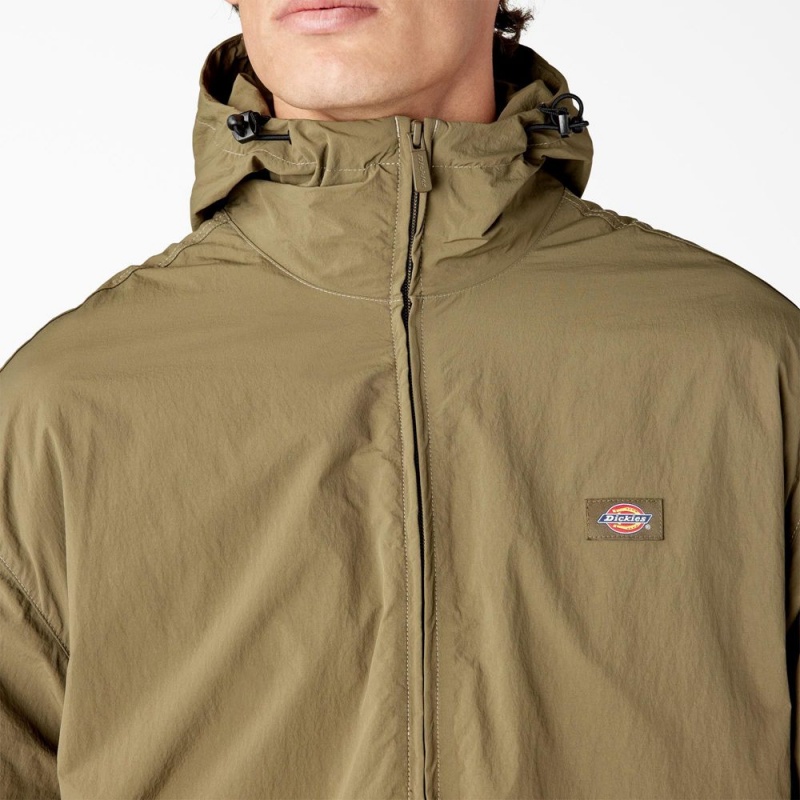 Green Dickies Jackson Windbreaker Men's Jacket | 940-FCIYXJ