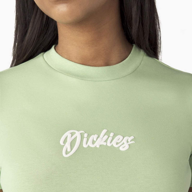 Green Dickies Mayetta Cropped Women's T-Shirt | 186-RILFSZ