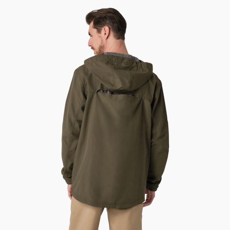 Green Dickies ProTect Cooling Hooded Ripstop Men's Jacket | 564-UNAKGE