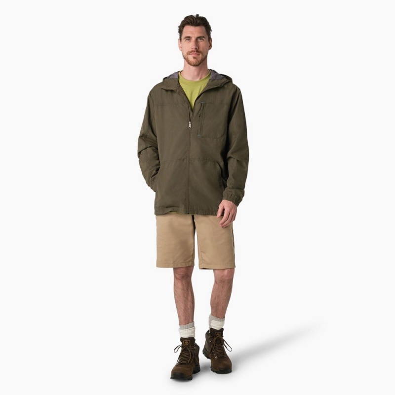 Green Dickies ProTect Cooling Hooded Ripstop Men's Jacket | 564-UNAKGE