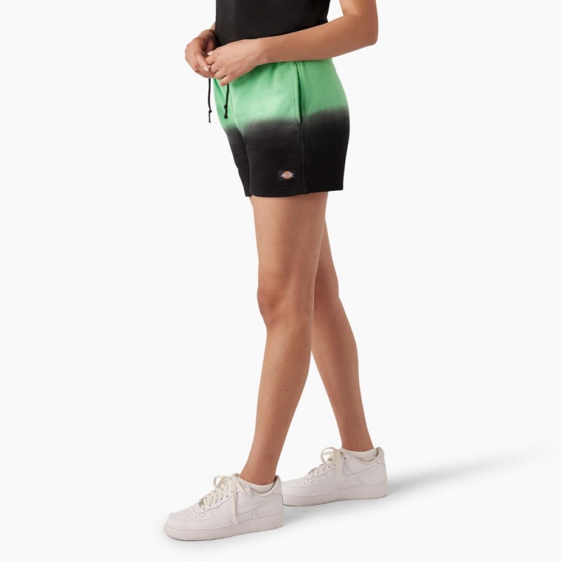 Green Dickies Relaxed Fit Ombre Knit Women's Shorts | 679-WCKPOY