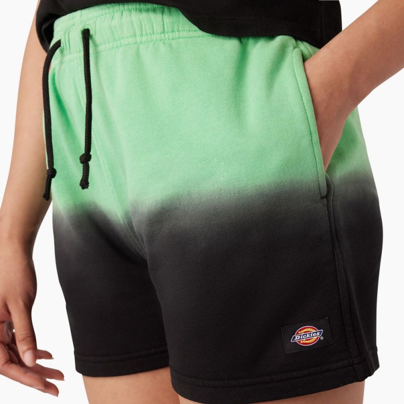 Green Dickies Relaxed Fit Ombre Knit Women's Shorts | 679-WCKPOY