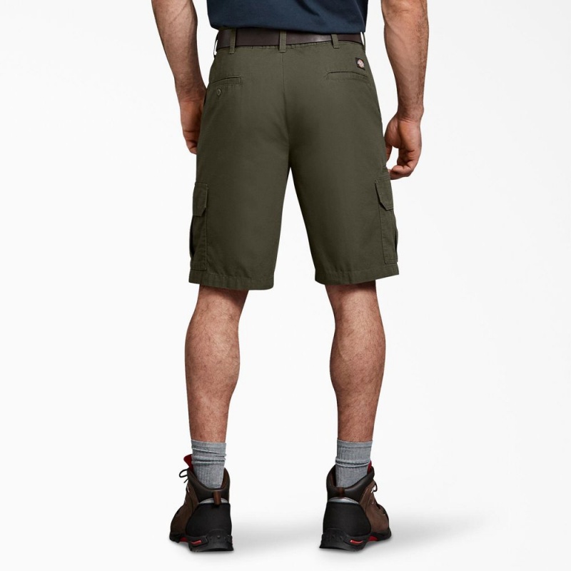 Green Dickies Relaxed Fit Ripstop Cargo Men's Shorts | 093-CIJDKY