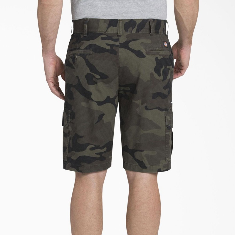 Green Dickies Relaxed Fit Ripstop Cargo Men's Shorts | 974-GVYKZI