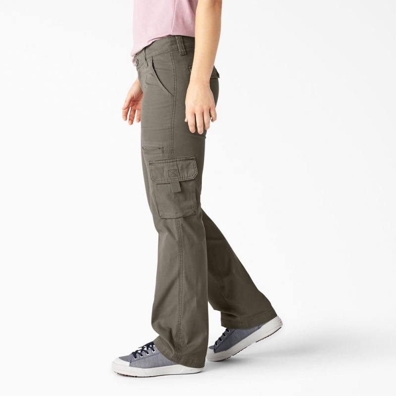 Green Dickies Relaxed Fit Straight Leg Women's Cargo Pants | 469-CQTKDR