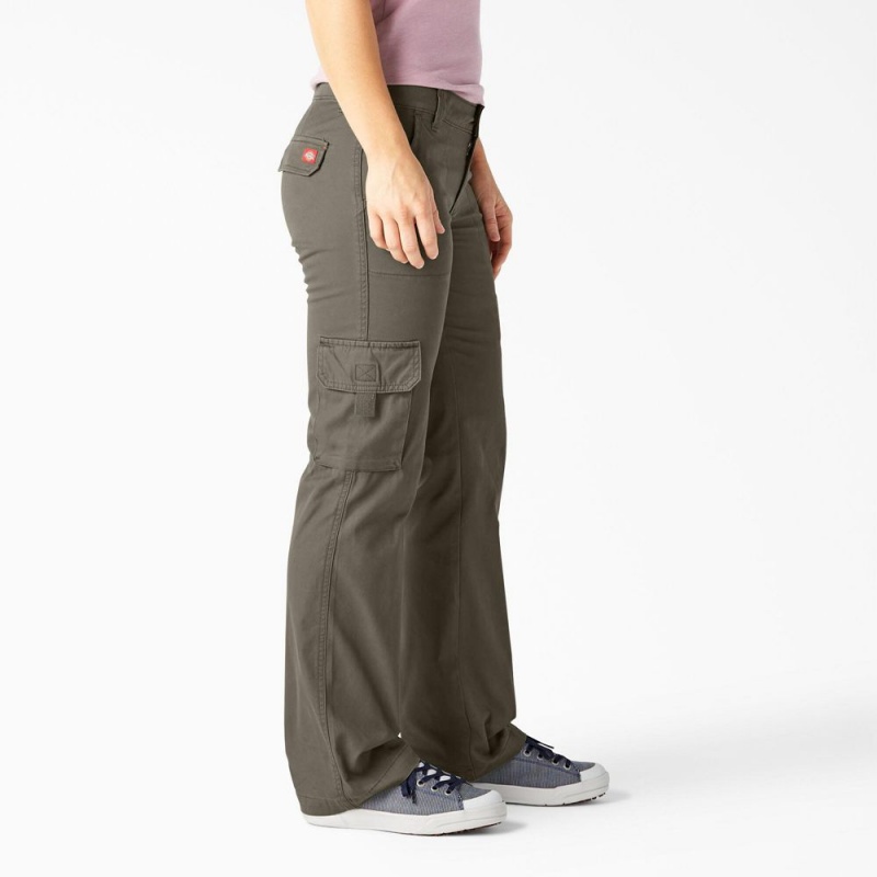 Green Dickies Relaxed Fit Straight Leg Women's Cargo Pants | 469-CQTKDR