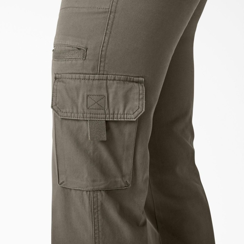 Green Dickies Relaxed Fit Straight Leg Women's Cargo Pants | 469-CQTKDR