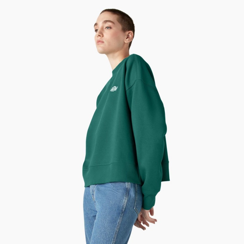 Green Dickies Summerdale Women's Sweatshirt | 261-HMENTC