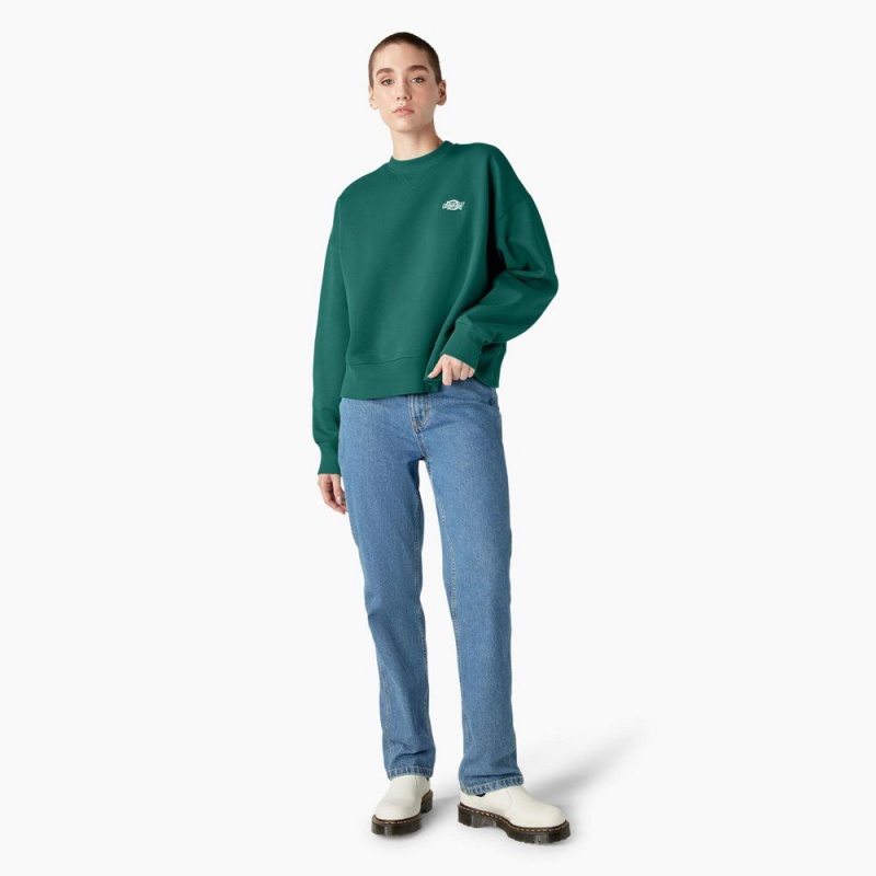 Green Dickies Summerdale Women's Sweatshirt | 261-HMENTC