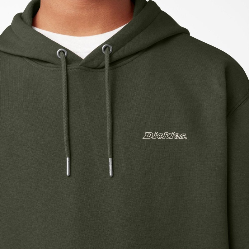 Green Dickies Uniontown Men's Hoodie | 568-BKZAVW