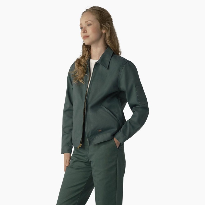 Green Dickies Unlined Eisenhower Women's Jacket | 840-PTGWJH