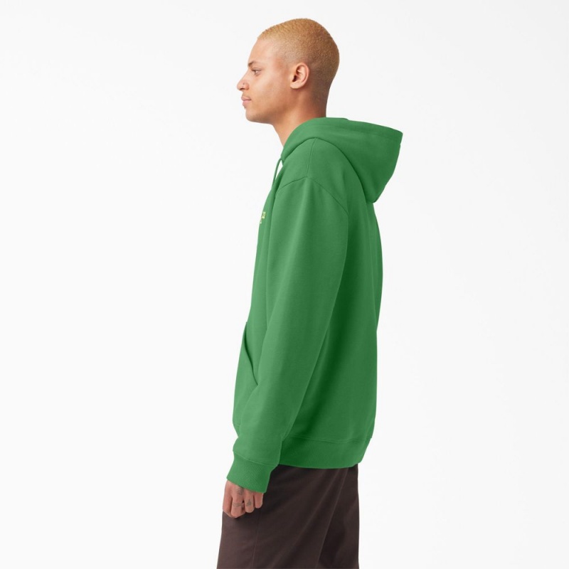 Green Dickies Vincent Alvarez Embroidered Men's Hoodie | 687-JAMXYT