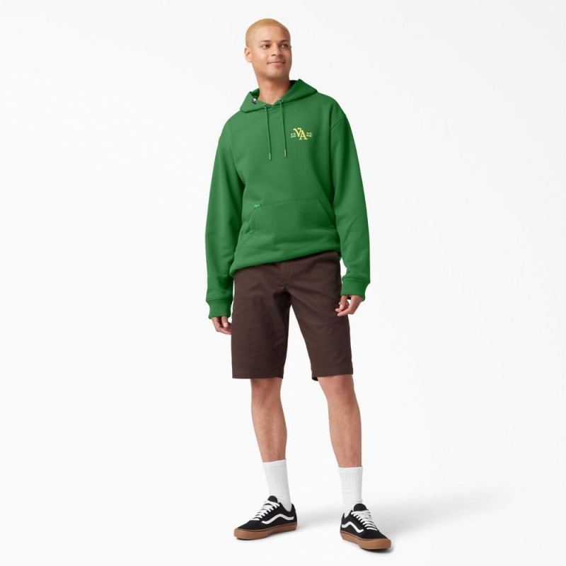 Green Dickies Vincent Alvarez Embroidered Men's Hoodie | 687-JAMXYT