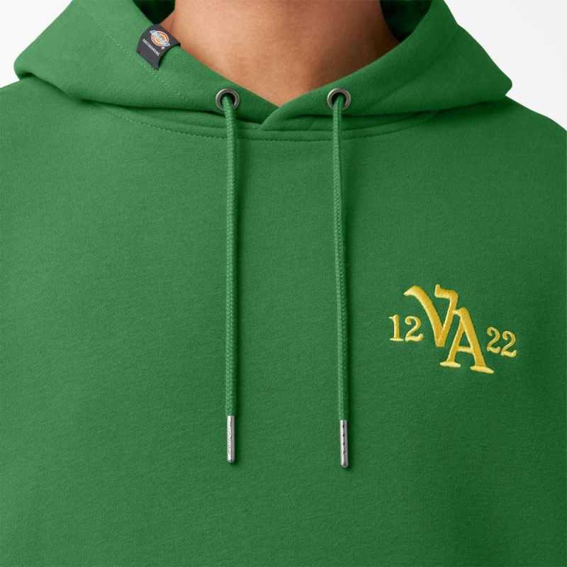 Green Dickies Vincent Alvarez Embroidered Men's Hoodie | 687-JAMXYT