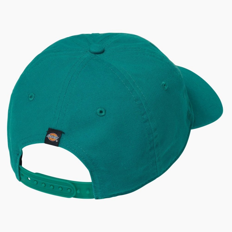 Green Dickies Washed Canvas Men's Cap | 834-GXPVML