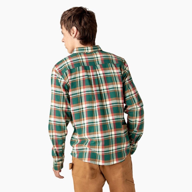 Green Dickies x Jameson Flannel Men's Shirt | 750-EZYRVN