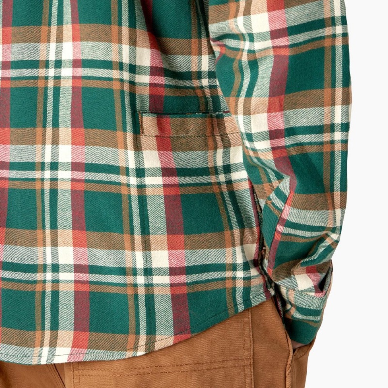 Green Dickies x Jameson Flannel Men's Shirt | 750-EZYRVN