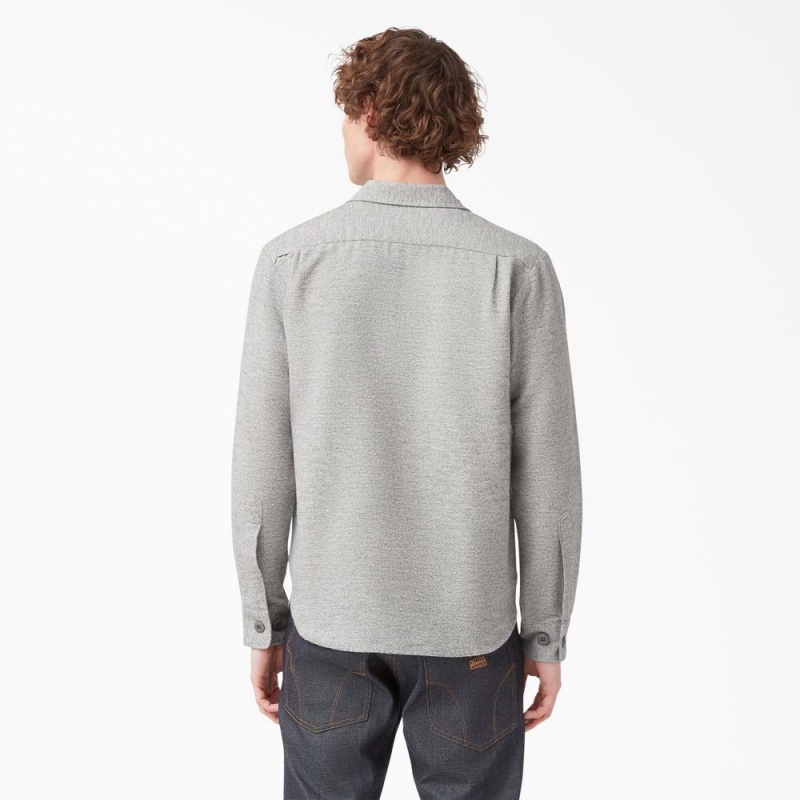 Grey Dickies 1922 Long Sleeve Men's Shirt | 450-SEHCPB