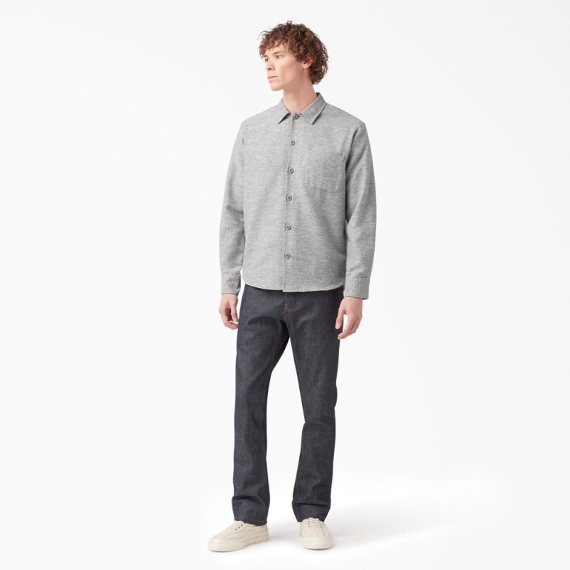 Grey Dickies 1922 Long Sleeve Men's Shirt | 450-SEHCPB