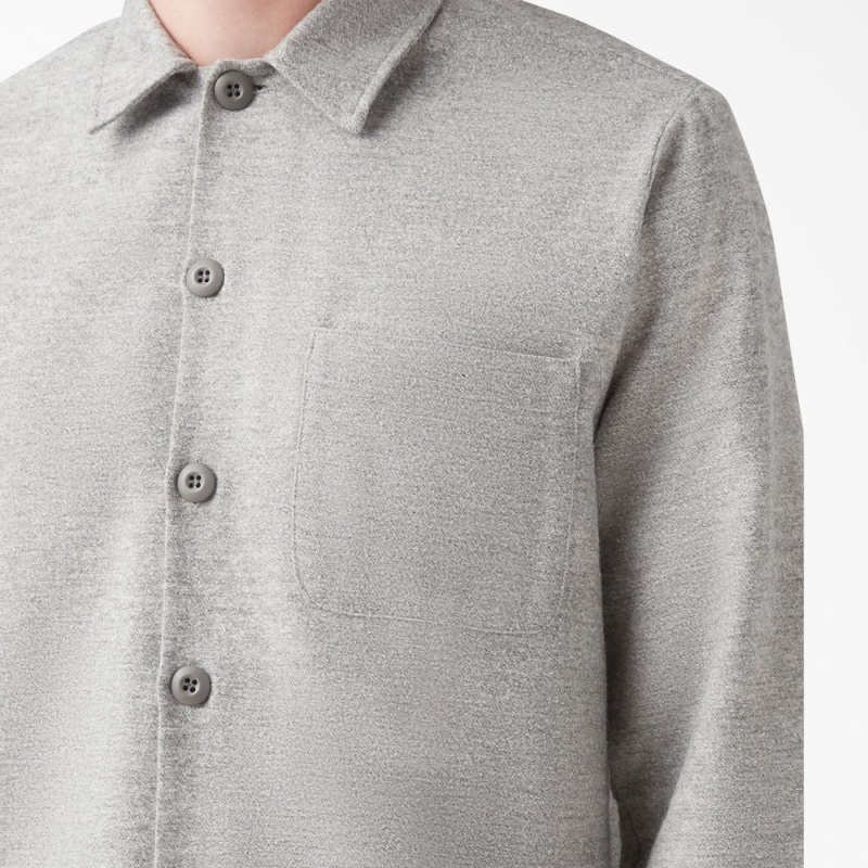 Grey Dickies 1922 Long Sleeve Men's Shirt | 450-SEHCPB