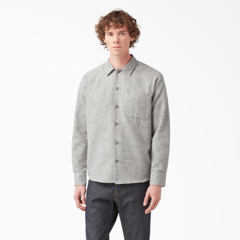 Grey Dickies 1922 Long Sleeve Men\'s Shirt | 450-SEHCPB