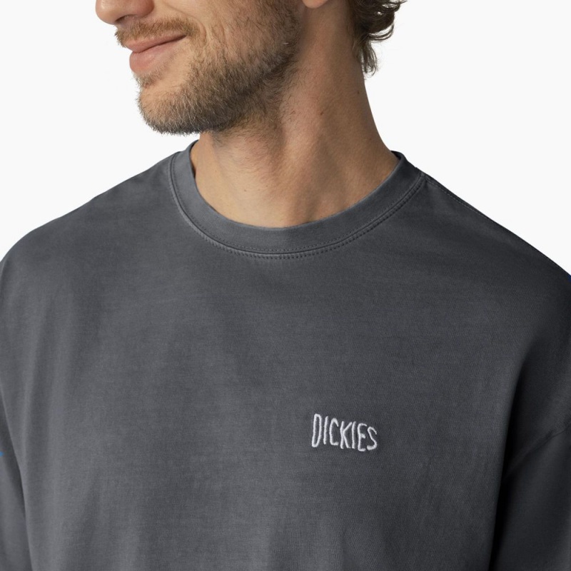 Grey Dickies Bandon Short Sleeve Men's T-Shirt | 081-OGLCYW