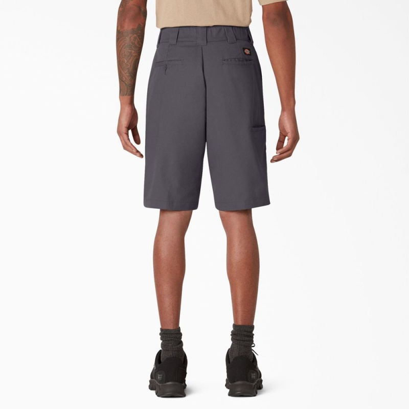 Grey Dickies Cooling Active Waist Men's Shorts | 603-OCQWBA