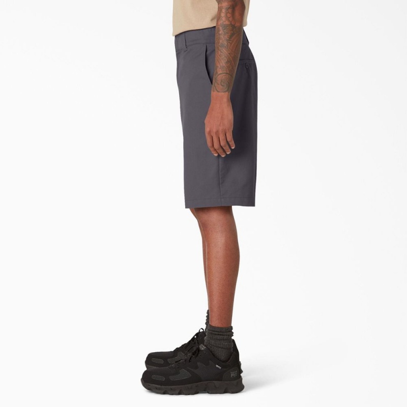 Grey Dickies Cooling Active Waist Men's Shorts | 603-OCQWBA