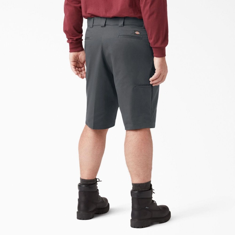 Grey Dickies Cooling Active Waist Men's Shorts | 603-OCQWBA