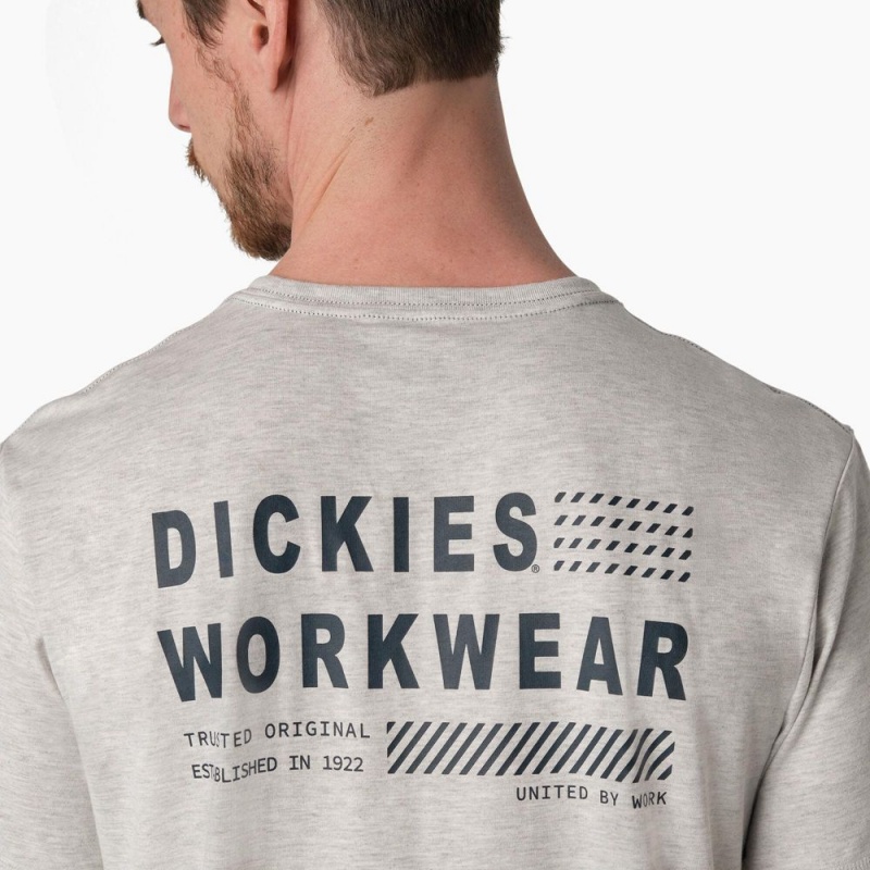 Grey Dickies Cooling Performance Graphic Men's T-Shirt | 647-JHLWDP