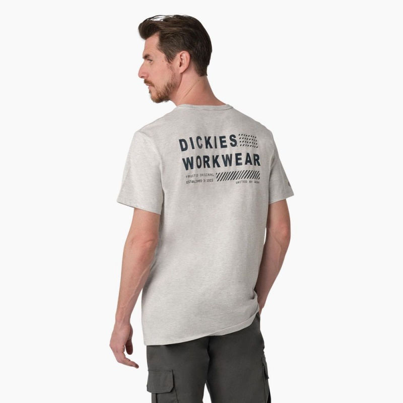 Grey Dickies Cooling Performance Graphic Men\'s T-Shirt | 647-JHLWDP