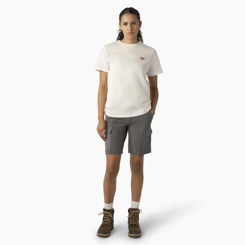 Grey Dickies Cooling Slim Fit Cargo Women's Shorts | 348-YOSVWA