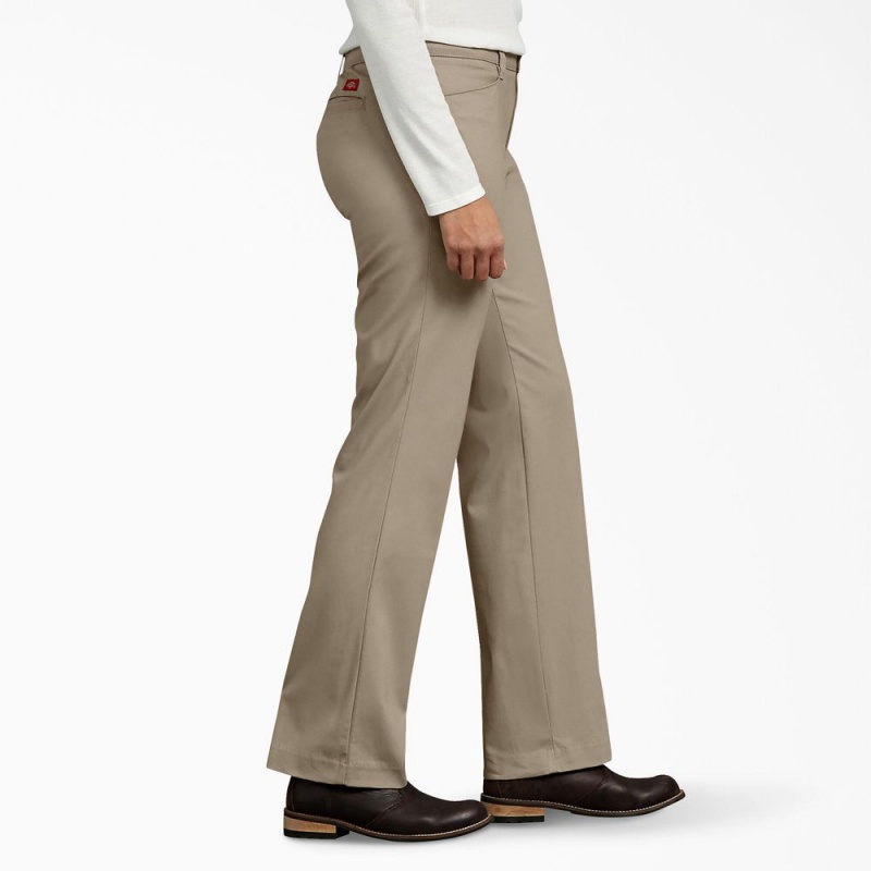 Grey Dickies Curvy Fit Women's Pants | 251-VOQXJT