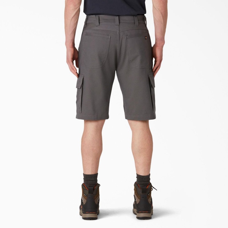 Grey Dickies DuraTech Ranger Relaxed Fit Duck Men's Shorts | 084-BRWCEH