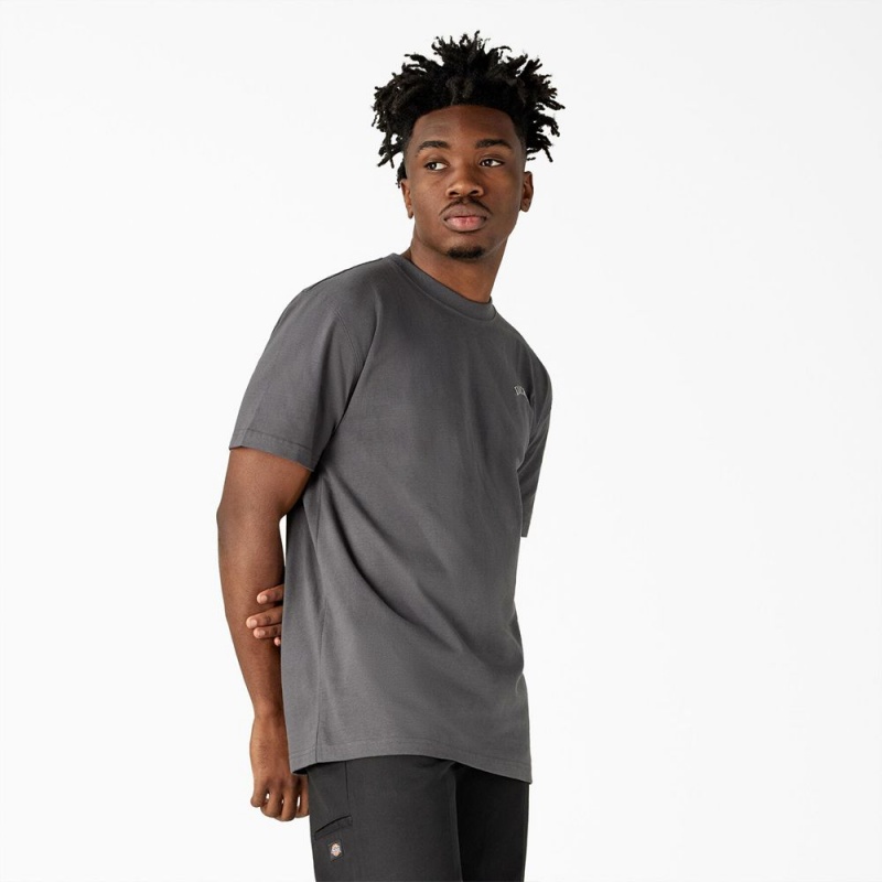 Grey Dickies Eagle Barrel Heavyweight Men's T-Shirt | 941-ARZMPW