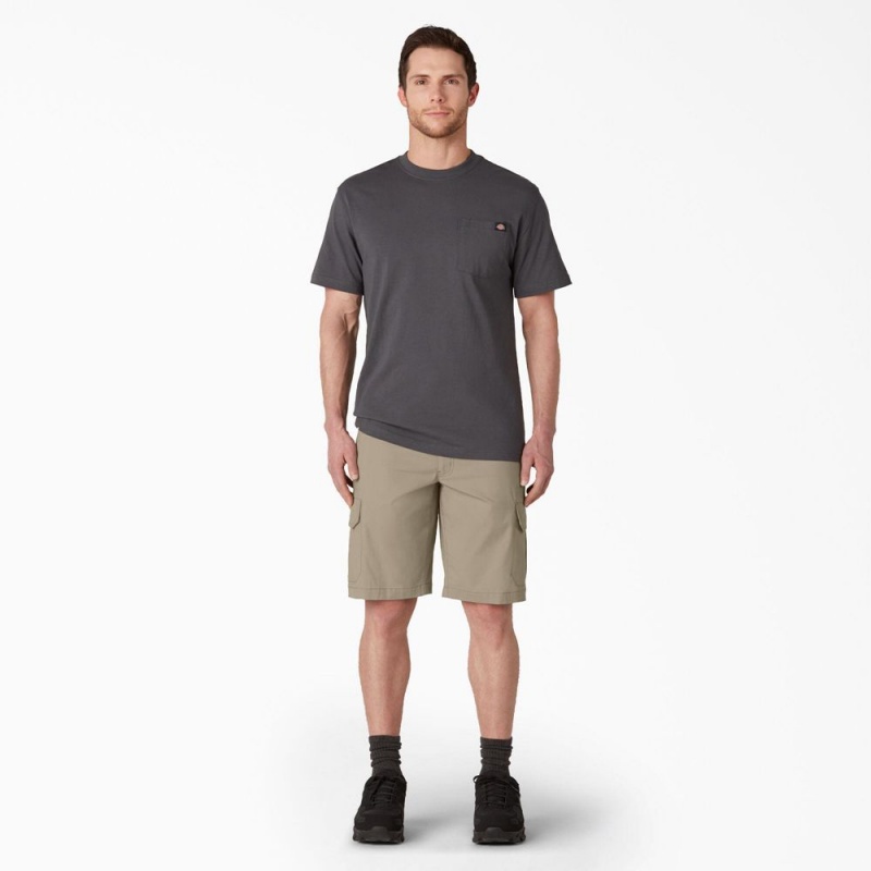 Grey Dickies FLEX Cooling Regular Fit Cargo Men's Shorts | 467-NBORSP