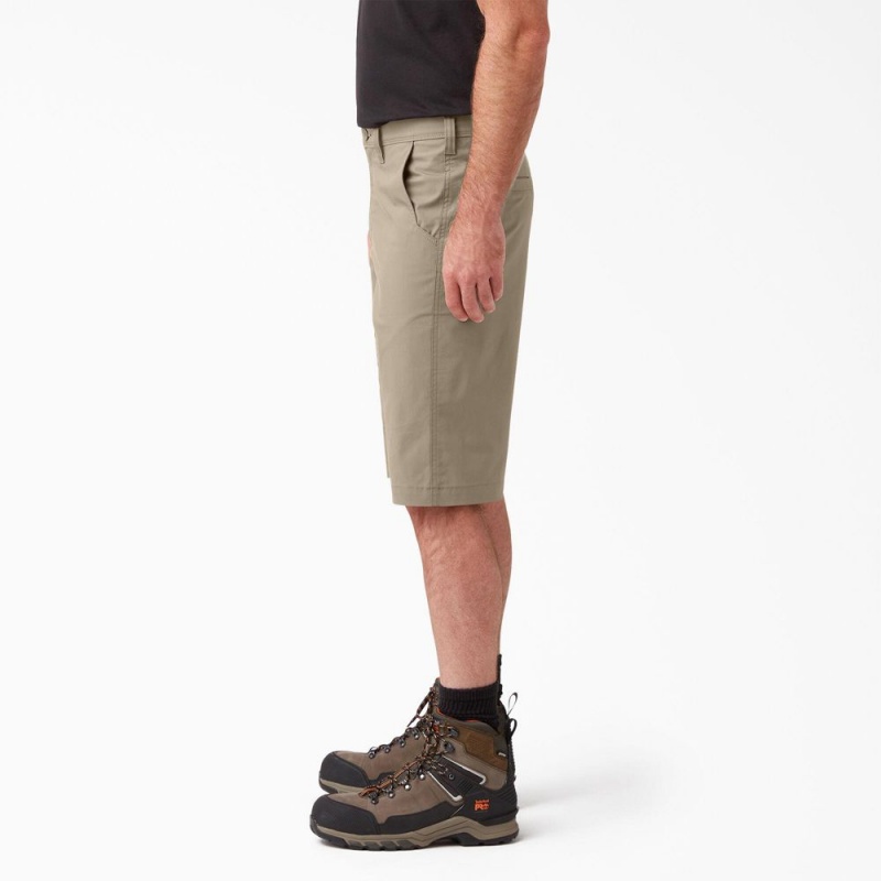 Grey Dickies FLEX Cooling Regular Fit Utility Men's Shorts | 815-PCMSUV