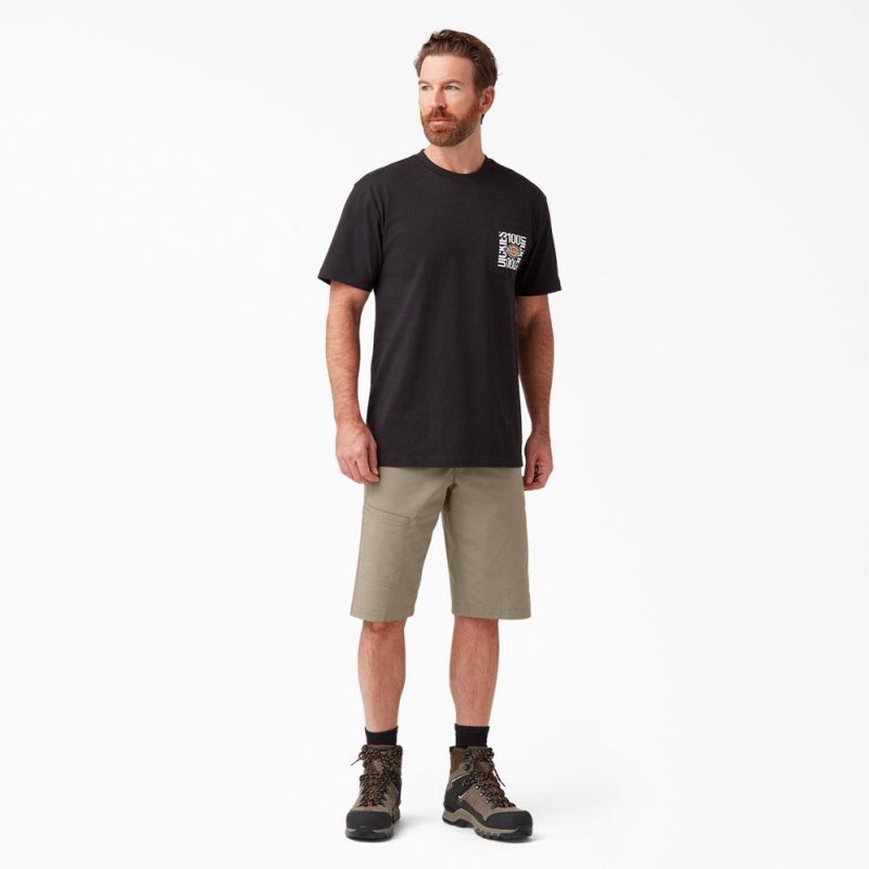 Grey Dickies FLEX Cooling Regular Fit Utility Men's Shorts | 815-PCMSUV