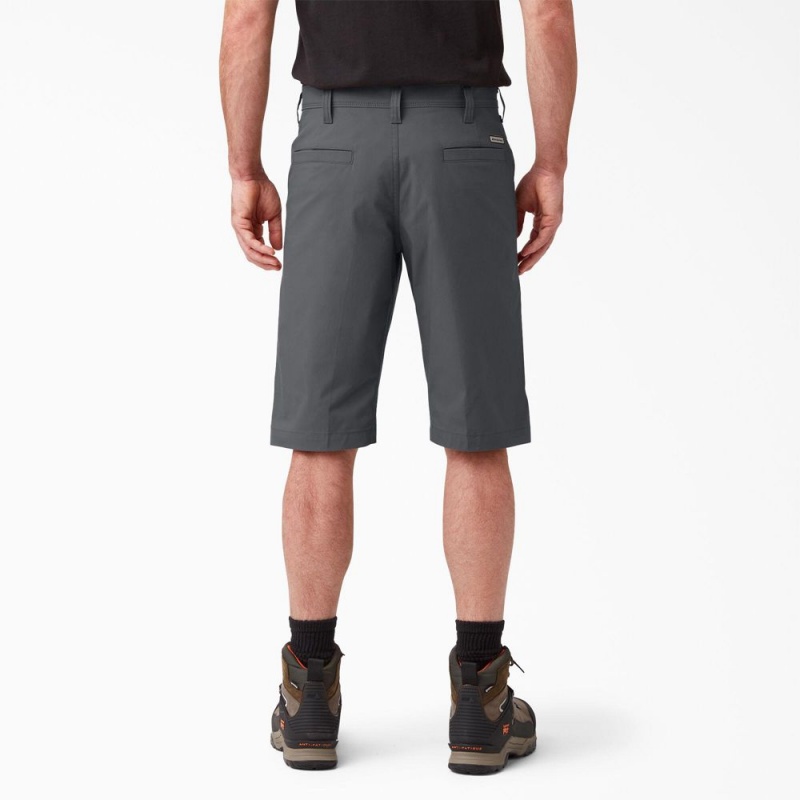 Grey Dickies FLEX Cooling Regular Fit Utility Men's Shorts | 692-BRLPHF