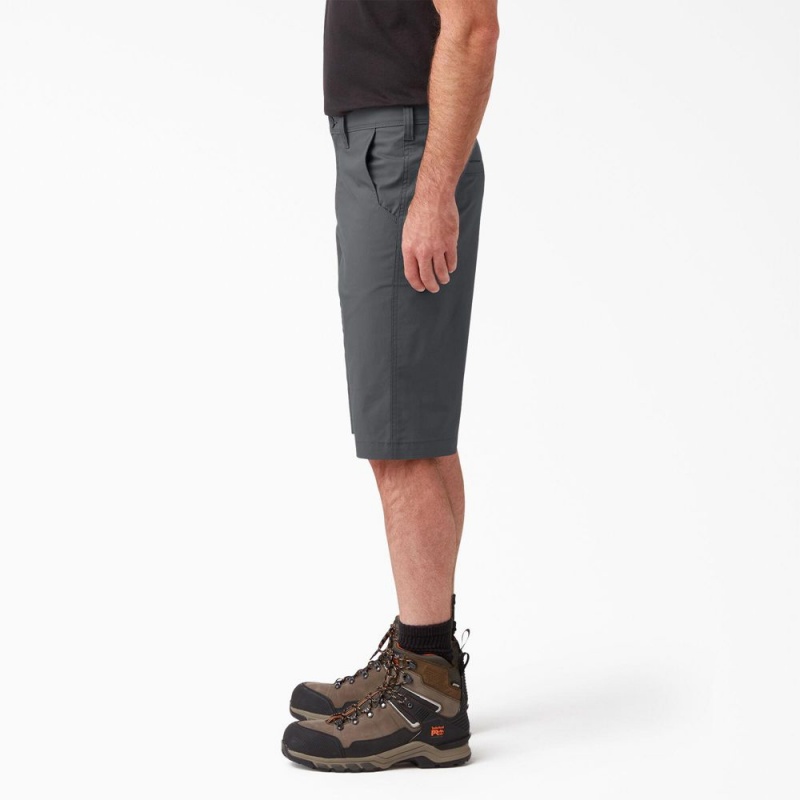 Grey Dickies FLEX Cooling Regular Fit Utility Men's Shorts | 692-BRLPHF