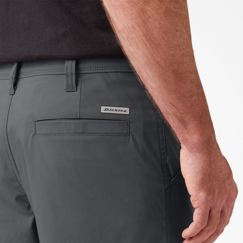 Grey Dickies FLEX Cooling Regular Fit Utility Men's Shorts | 692-BRLPHF