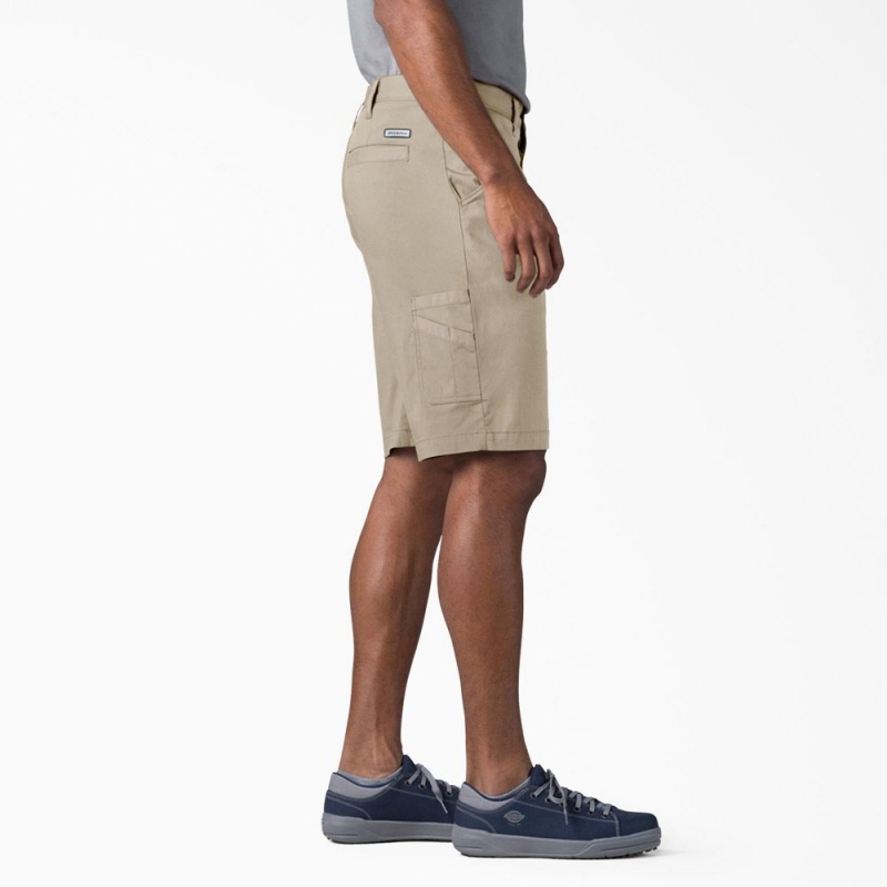 Grey Dickies FLEX Cooling Regular Fit Utility Men's Shorts | 960-SKQYOD