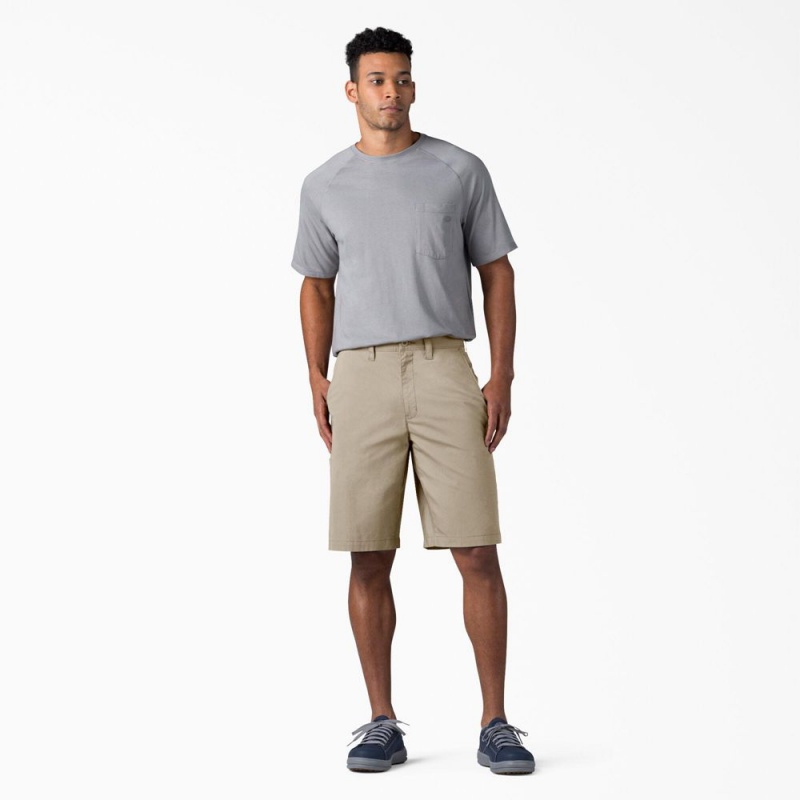 Grey Dickies FLEX Cooling Regular Fit Utility Men's Shorts | 960-SKQYOD