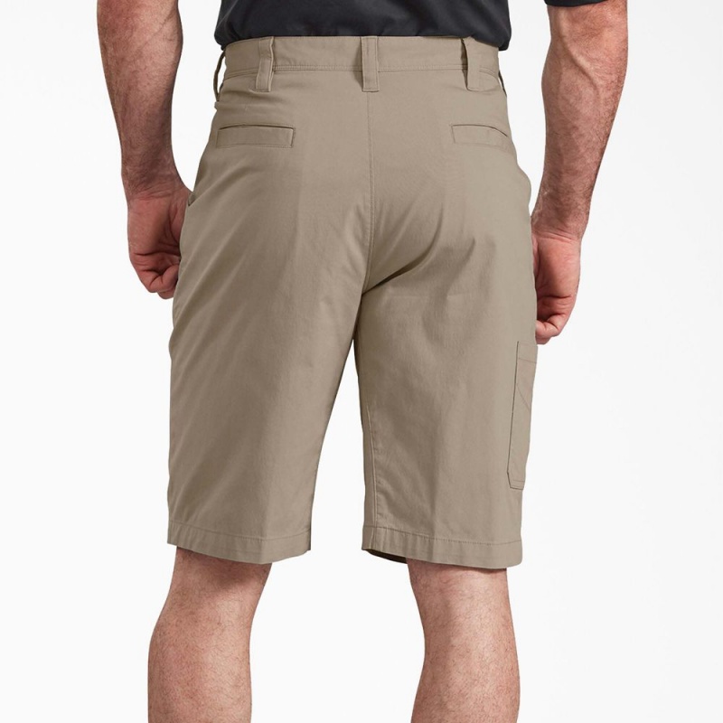 Grey Dickies FLEX Cooling Regular Fit Utility Men's Shorts | 960-SKQYOD